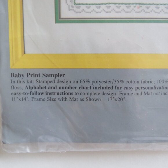 Baby Print Sampler Columbia Minerva Cross Stitch Vintage Kit #6950, 1985 - Picture 4 of 5